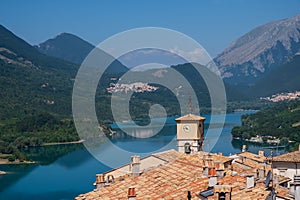 Landscape of Barrea lake, Abruzzo, Italy