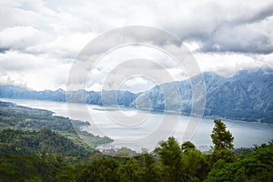 Landscape of Batur volcano on Bali