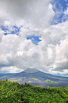 Landscape of Batur volcano on Bali island, Indonesia