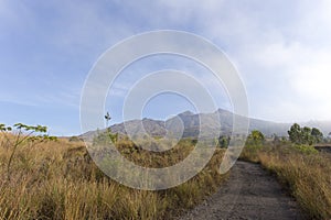 Landscape of Batur volcano on Bali island