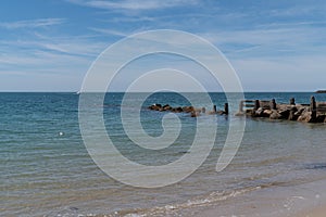 Landscape beach horizon in beach sea atlantic ocean in island Noirmoutier France