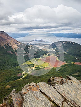 Landscape of Beagle Channel, close to Ushuaia city in Argentina.