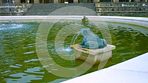 Landscape with a beautiful fountain in Warsaw, Poland - Image