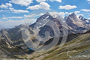 Landscape of beautiful high Fan mountains and Alaudinï¿½lake in Tajikistan