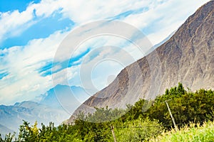 Landscape of beautiful mountains and vallies of northern areas of pakistan