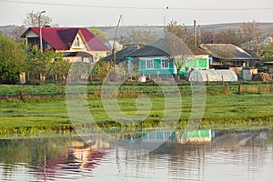 Landscape with beautiful nature in the village in the Republic of Moldova