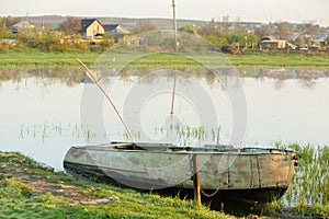 Landscape with beautiful nature in the village in the Republic of Moldova