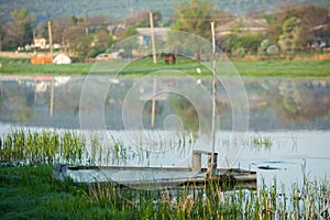 Landscape with beautiful nature in the village in the Republic of Moldova