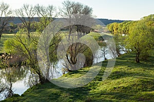 Landscape with beautiful nature in the village in the Republic of Moldova