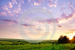 Landscape with a beautiful sky