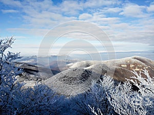 Landscape of beautiful snowy mountains in Slovakia