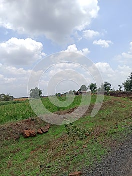 Landscape Beauty with glorious sky bluish color