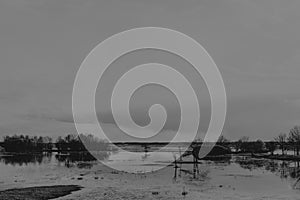 Landscape of the Biebrza marshes in Podlasie in Poland