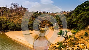 Landscape of Binga waterfalls in Angola