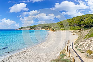 Landscape with Binigaus beach, Menorca island, Spain