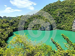 Landscape bird eye view of angthong national marine park koh samui