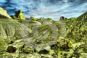 Landscape of the bisti Badlands New Mexico