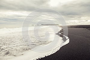 Landscape of the black beach of Vik