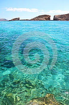 Landscape of Blue Lagoon - Comino island Malta