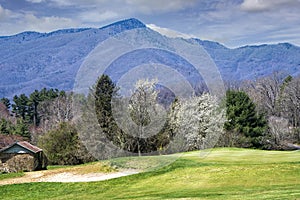 Landscape of Blue Ridge Mountains in North Carolina