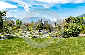 Landscape of Botanical Gardens of Villa Taranto, Pallanza, Italy.