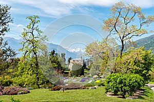 Landscape of Botanical Gardens of Villa Taranto, Pallanza, Italy.