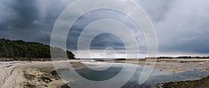 Landscape of Brittany against a background of clouds