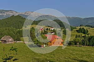 Landscape with the Bucegi taken at the Fundata Resort at Cheile Gradistei photo