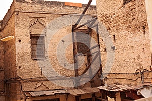 Landscape of a building in the old city of Fez in Morocco.