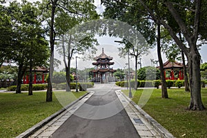 Landscape of the building and park in Taipei Taiwan