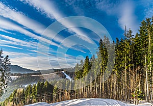 Winter in Carpathian Mountains, Ukraine photo