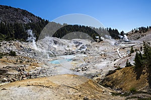 Landscape of Bumpass Hell in Lassen Volcanic National Park