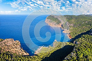 Landscape with Cala d`albarca, Ibiza islands, Spain