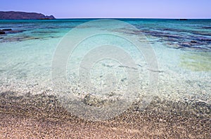 Landscape of calm sea, coast of Greece