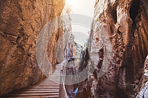 Caminito del Rey hiking route, El Chorro, Malaga, Spain photo