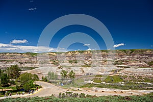 Landscape of the Canadian Badlands in Drumheller, the dinosaur capital of the world
