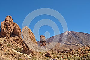 Landscape from the Canary Island of Tenerife in the center of the island with a cloudless sky