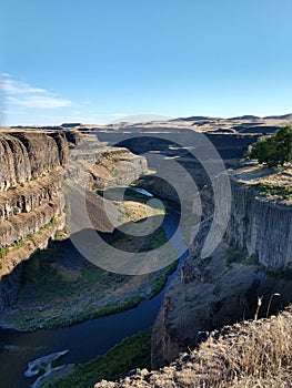 landscape canyon views at palouse falls washington before sunset