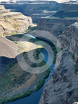 landscape canyon views at palouse falls washington before sunset