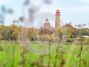 Landscape with Cape Arkona lighthouse at Baltic Sea on Rugen Island, Germany