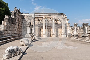 Landscape of Capernaum Synagogue in Israel