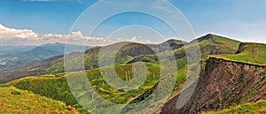 Landscape of the Carpathian Mountains. Gendarmes mountains on the Svydovets ridge