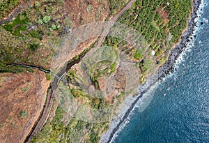 Landscape with Cascata dos Anjos, Madeira island photo