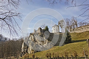 Landscape with a castle in spring in Poland