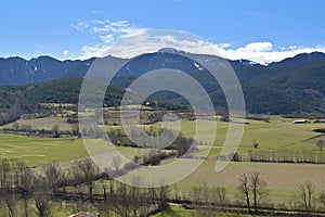 Landscape of the Catalan Pyrenees, Cerdanya, Girona, Spain photo