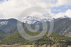 Landscape of the Catalan Pyrenees, Cerdanya, Girona, Spain photo