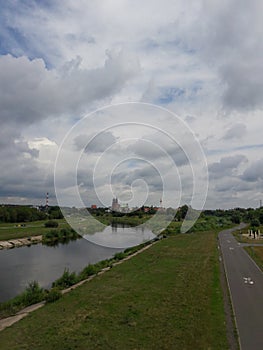 Landscape with the cathedra under the river