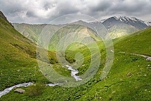 Landscape, Caucasus mountain range, Juta valley, Kazbegi region, Georgia