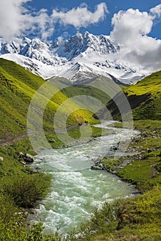 Landscape in the Caucasus Mountains in Upper Svaneti, Georgia