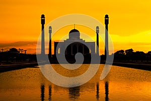 Landscape of Center Mosque Songkhla in evening,Thailand. photo